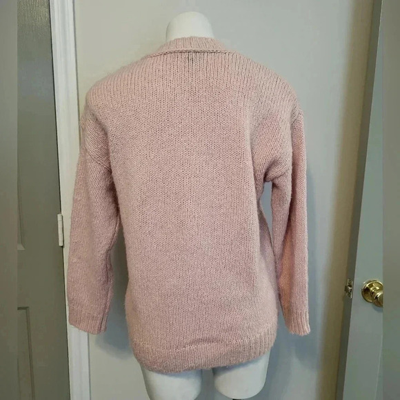 J.Crew Button Shoulder Crewneck Alpaca/Wool Blend Pink Sweater(XS) - Picture 5 of 10